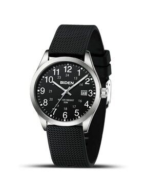 ⚡Silver Black Mens Watches Analog Quartz Sports Unisex Fashion Casual Designer